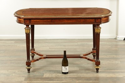 Lot 1721 - A FINE 19TH CENTURY FRENCH INLAID KINGWOOD WRITING TABLE