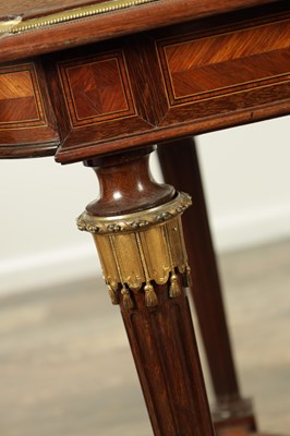 Lot 1721 - A FINE 19TH CENTURY FRENCH INLAID KINGWOOD WRITING TABLE
