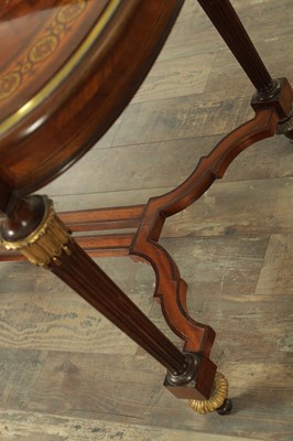 Lot 1721 - A FINE 19TH CENTURY FRENCH INLAID KINGWOOD WRITING TABLE