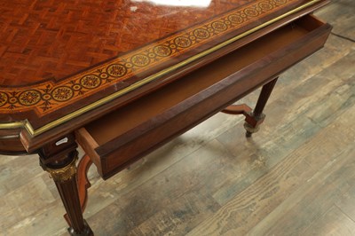 Lot 1721 - A FINE 19TH CENTURY FRENCH INLAID KINGWOOD WRITING TABLE