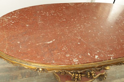Lot 1587 - A DECORATIVE 20TH CENTURY GILT CARVED WOOD EAGLE CENTRE TABLE