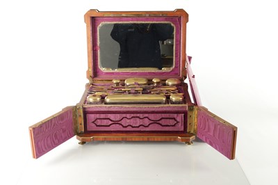 Lot 988 - A FINE PALAIS ROYAL STYLE SILVER GILT FITTED DRESSING BOX