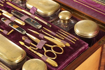 Lot 988 - A FINE PALAIS ROYAL STYLE SILVER GILT FITTED DRESSING BOX