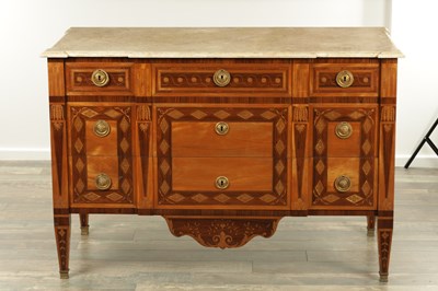 Lot 1745 - A PAIR OF 18TH CENTURY STYLE FRENCH MARQUETRY COMMODES