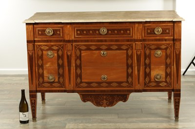 Lot 1745 - A PAIR OF 18TH CENTURY STYLE FRENCH MARQUETRY COMMODES