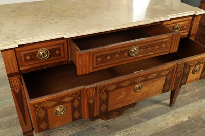 Lot 1745 - A PAIR OF 18TH CENTURY STYLE FRENCH MARQUETRY COMMODES