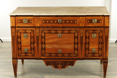 Lot 1745 - A PAIR OF 18TH CENTURY STYLE FRENCH MARQUETRY COMMODES