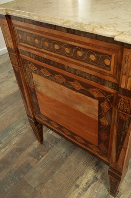 Lot 1745 - A PAIR OF 18TH CENTURY STYLE FRENCH MARQUETRY COMMODES