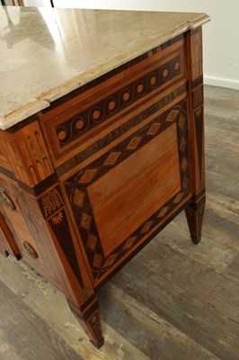 Lot 1745 - A PAIR OF 18TH CENTURY STYLE FRENCH MARQUETRY COMMODES