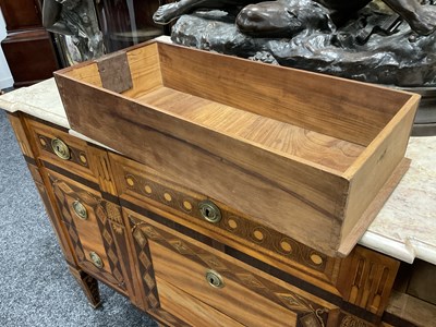 Lot 1745 - A PAIR OF 18TH CENTURY STYLE FRENCH MARQUETRY COMMODES