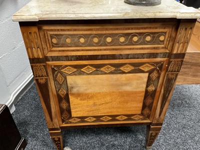 Lot 1745 - A PAIR OF 18TH CENTURY STYLE FRENCH MARQUETRY COMMODES