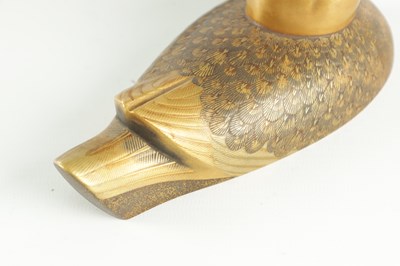 Lot 617 - A PAIR OF JAPANESE MEIJI PERIOD LACQUER WORK LIDDED POTS FORMED AS DUCKS