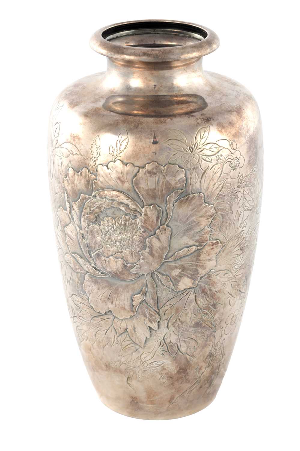 88 - A JAPANESE MEIJI PERIOD SILVER VASE