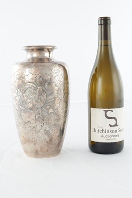 Lot A JAPANESE MEIJI PERIOD SILVER VASE