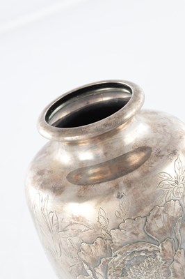 Lot A JAPANESE MEIJI PERIOD SILVER VASE