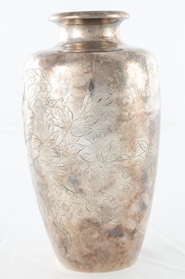 Lot A JAPANESE MEIJI PERIOD SILVER VASE