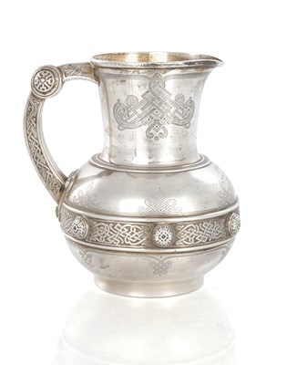 Lot 287 - A VICTORIAN SILVER WATER JUG OF EASTERN DESIGN