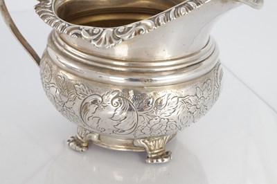 Lot 296 - A GEORGE IV THREE PIECE SILVER TEA SET