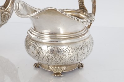 Lot 296 - A GEORGE IV THREE PIECE SILVER TEA SET