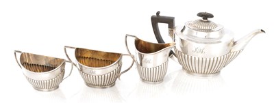 Lot 297 - A VICTORIAN SILVER FOUR PIECE TEA SERVICE