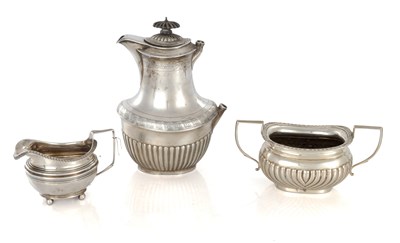 Lot 288 - A MATCHED LATE 19TH CENTURY THREE-PIECE TEA SET