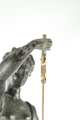 Lot 1550 - A.R. GUILMET. A 19TH CENTURY FRENCH FIGURAL MYSTERY SWINGING MANTEL CLOCK