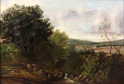 Lot 263 - 19TH CENTURY OIL ON CANVAS woodland sporting...