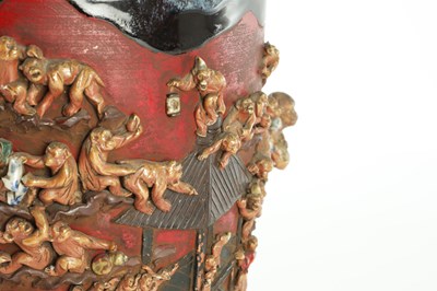 Lot 691 - A LARGE JAPANESE MEIJI PERIOD SOMIDA MONKEY VASE