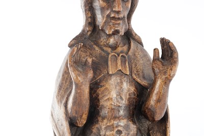 Lot 977 - A 15TH CENTURY CARVED FRUITWOOD FIGURE OF CHRIST