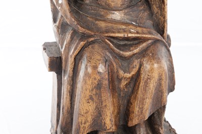 Lot 977 - A 15TH CENTURY CARVED FRUITWOOD FIGURE OF CHRIST
