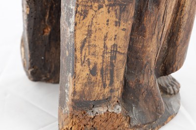 Lot 977 - A 15TH CENTURY CARVED FRUITWOOD FIGURE OF CHRIST