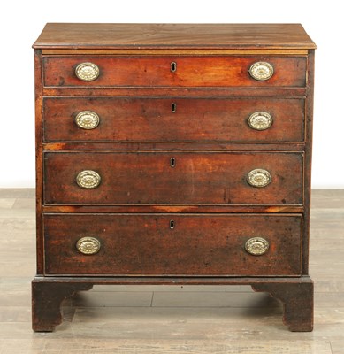 Lot 1706 - A GEORGE III MAHOGANY CHEST OF DRAWERS