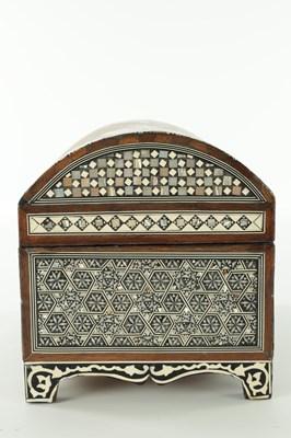 Lot 531 - A 19TH CENTURY INDIAN DOME TOPPED IVORY AND MOTHER OF PEARL INLAID CASKET