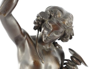 Lot 889 - THÉODORE-FRANÇOIS DEVAULX (FRENCH, 1808-1870), A PAIR OF 19TH CENTURY BRONZE SCULPTURES OF BACCHUS AND DIANNA