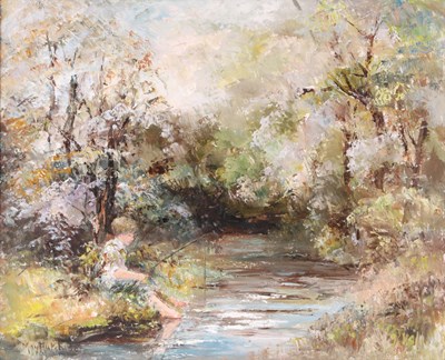 Lot 274 - MAY HUTCHINSON b.1914
 OIL ON CANVAS river...