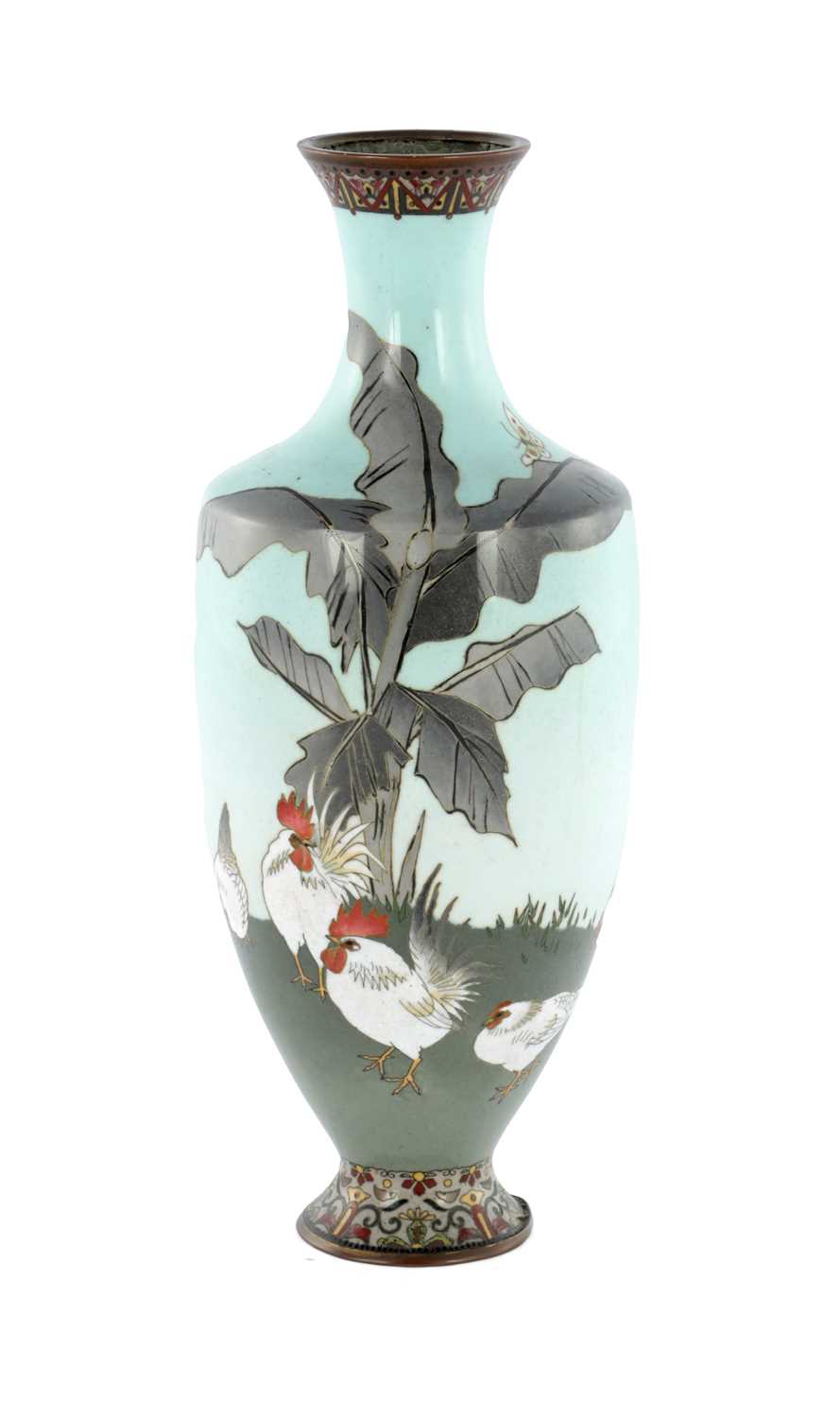 Lot 115 - A JAPANESE MEIJI PERIOD CLOISONNE VASE