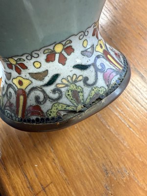 Lot 115 - A JAPANESE MEIJI PERIOD CLOISONNE VASE