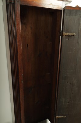 Lot 259 - HARIMAN, WORKINGTON. A GEORGE III FIGURED MAHOGANY LONGCASE CLOCK