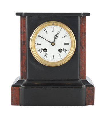 Lot 1467 - BLACK MARBLE BRACKET CLOCK