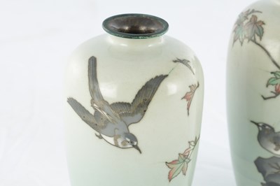 Lot 380 - A PAIR OF JAPANESE MEIJI PERIOD CLOISONNE VASES