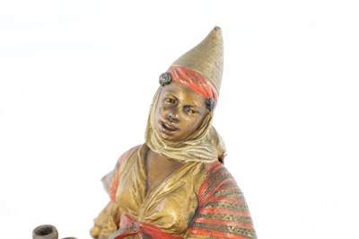 Lot 832 - A LATE 19TH CENTURY COLD PAINTED BRONZE SCULPTURE BY FRANZ BERGMAN