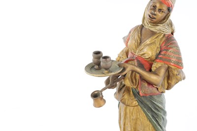 Lot 832 - A LATE 19TH CENTURY COLD PAINTED BRONZE SCULPTURE BY FRANZ BERGMAN