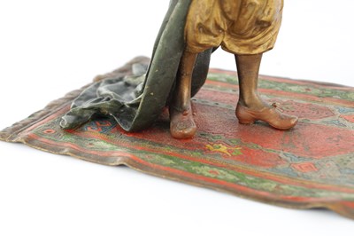 Lot 832 - A LATE 19TH CENTURY COLD PAINTED BRONZE SCULPTURE BY FRANZ BERGMAN
