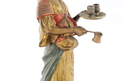 Lot 832 - A LATE 19TH CENTURY COLD PAINTED BRONZE SCULPTURE BY FRANZ BERGMAN