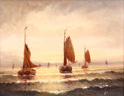 Lot 278 - H SANDERS. 
 OIL ON CANVAS. Seascape with...