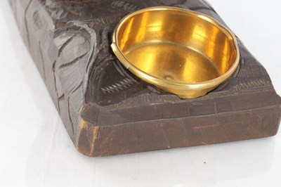 Lot 938 - A 19TH CENTURY BLACK FOREST CARVED LINDEN WOOD PIN TRAY
