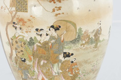 Lot 544 - A LARGE MEIJI PERIOD JAPANESE SATSUMA PORCELAIN VASE