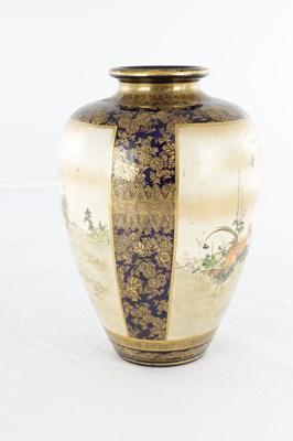 Lot 544 - A LARGE MEIJI PERIOD JAPANESE SATSUMA PORCELAIN VASE