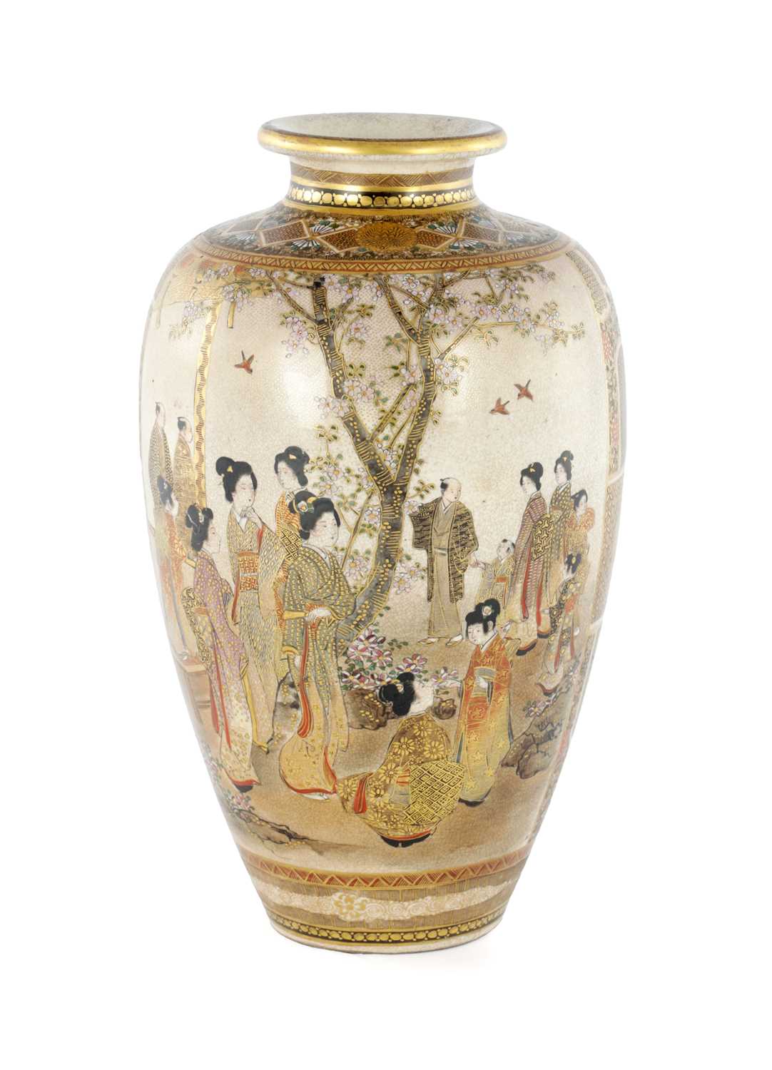 Lot 667 - A JAPANESE MEIJI PERIOD SATSUMA VASE