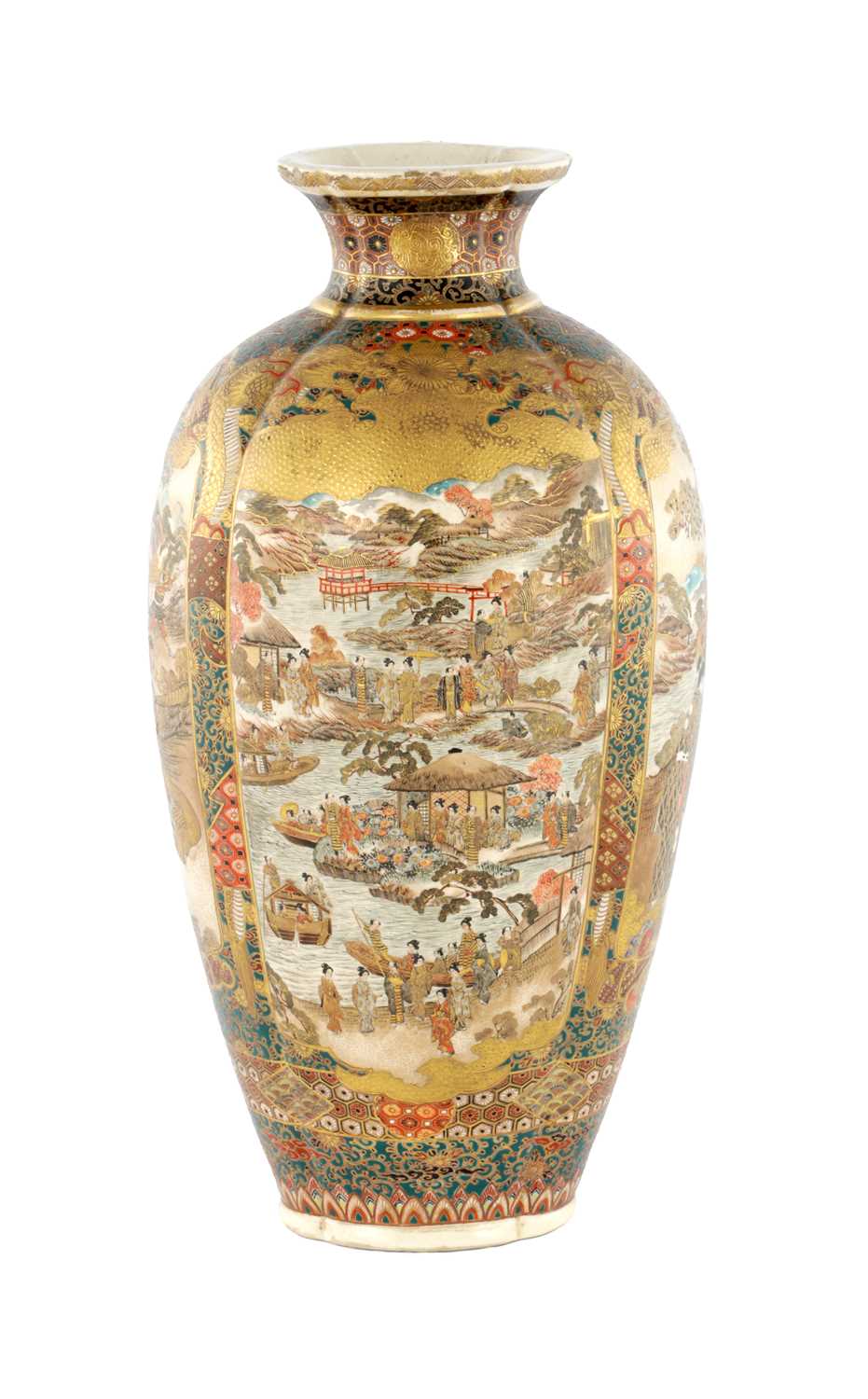 Lot 680 - A JAPANESE MEIJI PERIOD SATSUMA VASE